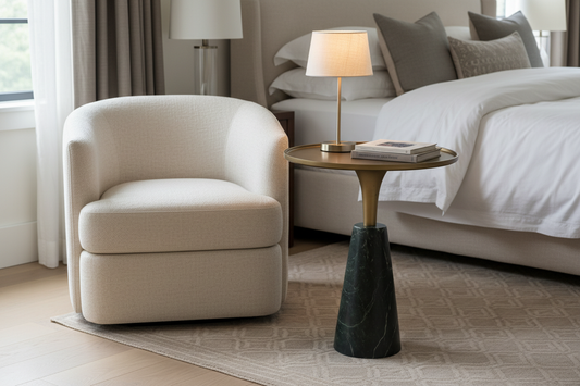 Jules Side Table in elegant bedroom setting