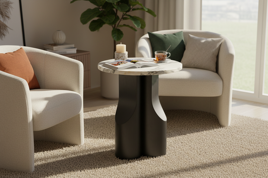 Peg Side Table in cozy lounge